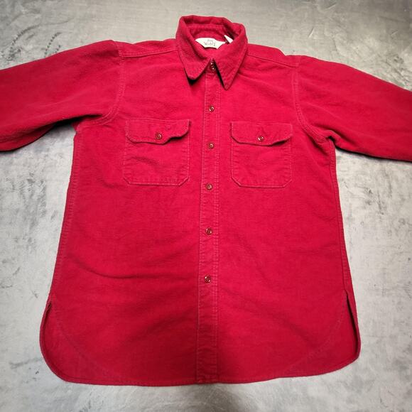 Vintage Woolrich Shirt Mens Large Red Flannel Button Up Outdoors Workwear 90s - Picture 2 of 8